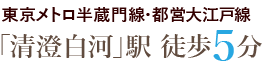 東京メトロ半蔵門線・都営大江戸線「清澄白河」駅より徒歩5分